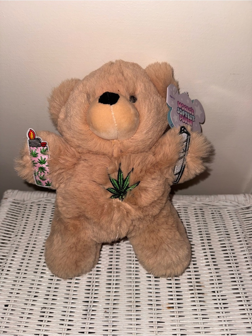 Custom Made Hand Stitched Cannabis Leaf Smoking Worlds Softest Plush